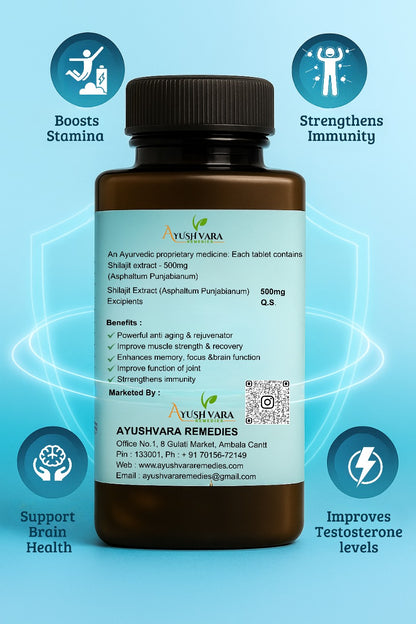 Shilajit Tablets – 100% Pure Asphaltum Punjabianum Extract