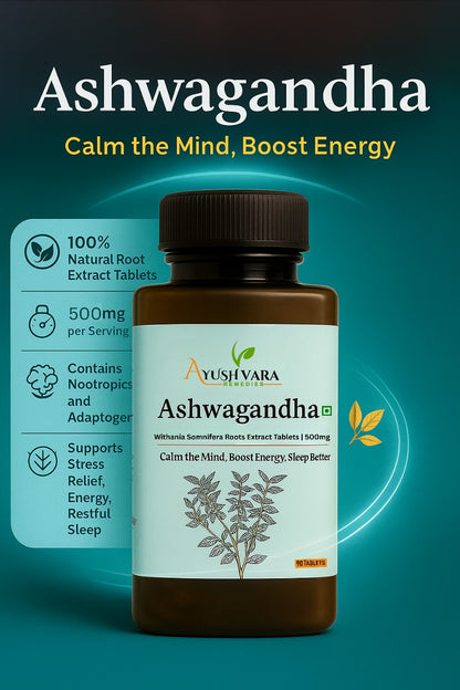 Ashwagandha Tablets – 100% Ayurvedic Withania Somnifera Root Extract